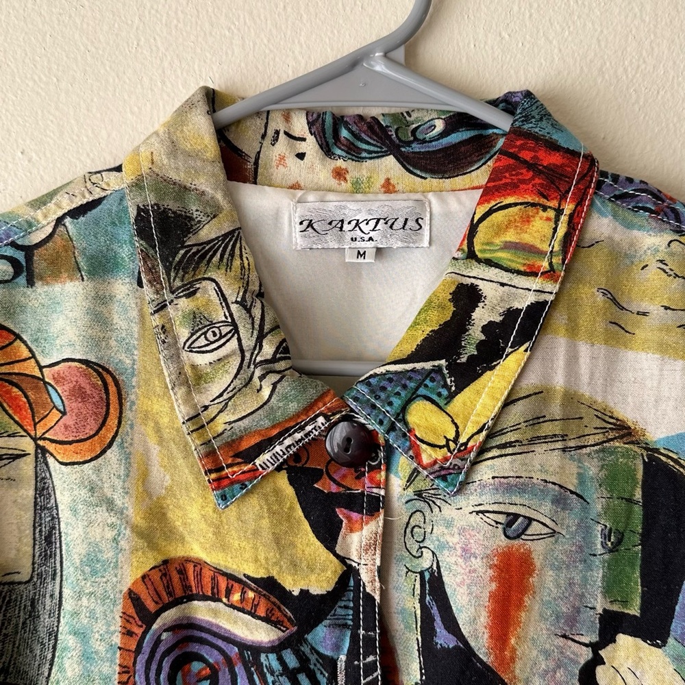 Vintage Kaktus Picasso Linen Jacket - M - Picture 3 of 16